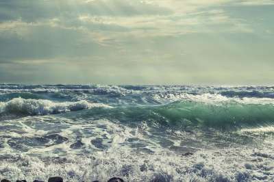 景观 海 冲浪 波 亲爱的 云 太阳光线 泡沫 波浪