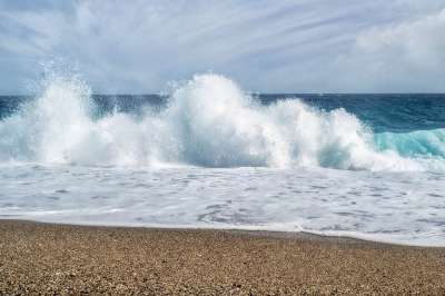 景观 海 海滩 海浪 泡沫 亲爱的 云