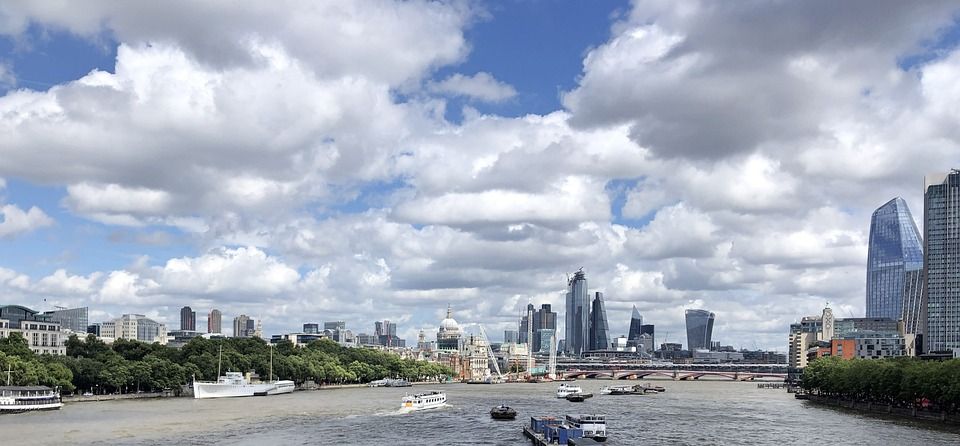 伦敦, 天际线, 泰晤士河畔, 英国, 地标, 城市景观, 旅游