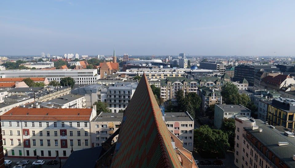 城市景观, 鸟瞰图, 结构, 建筑物, 城市的, 城市, 教堂, 老镇, 景观