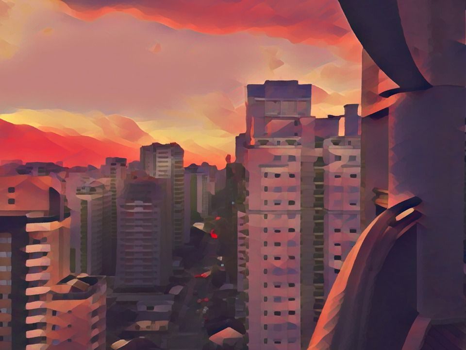 日落, 城市, 都会, 地平线, 天空, 圣保罗, 巴西, 云, 建筑物