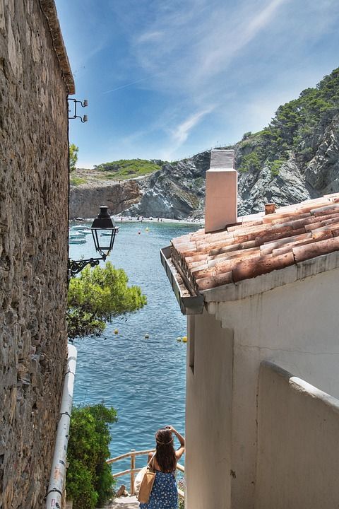 景观 海滩 夏天 假日 房屋 山 女士 亲爱的 云