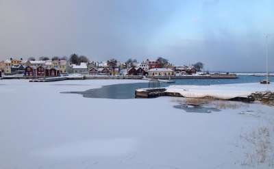 瑞典 海岸 冬天 厄勒格伦 雪 是 寒冷的 白 蓝色的