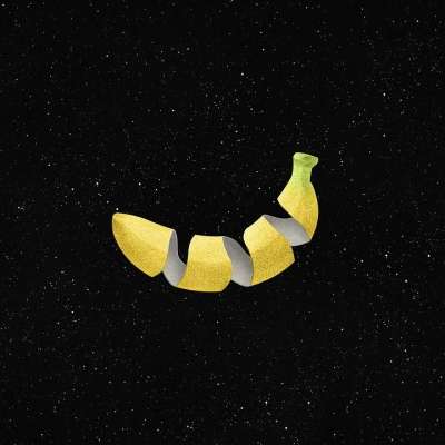 香蕉 剥 宇宙 水果 食物 星星 繁星点点 星系 空间 夜晚