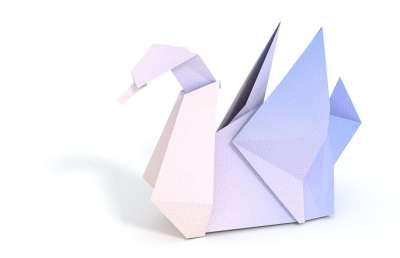 天鹅 折纸 鸟 3D