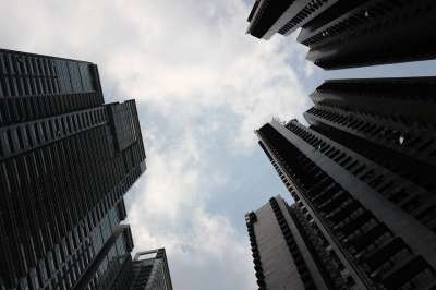 高层建筑 天空 城市的 云