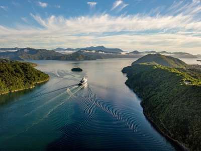 水域 景观 湖 全景 自然 峡湾 新西兰 无人驾驶飞机 海