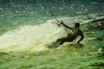 风筝冲浪 海滩 体育运动在水 体育