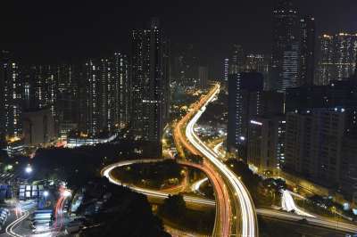 香港 夜晚 轻铁 城市 城市景观 孔 洪 香港天际线 建造