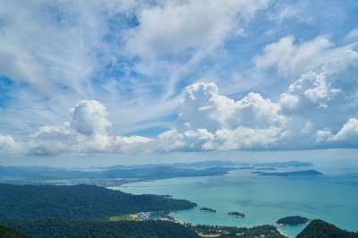 看法 岛 热的 蓝色的 和平 自然 天空 假日 多云的 海岸
