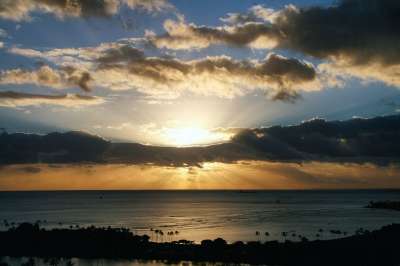 日落 火奴鲁鲁 夏威夷 天堂 假期 旅行 海洋 天空 云 太阳