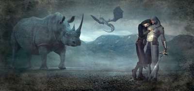 幻想 犀牛 龙 情绪 景观 作曲 神秘 照明心情 蒙太奇