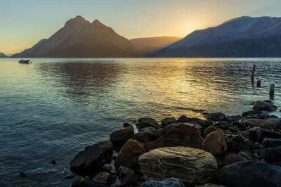 Midnightsun 午夜的太阳 峡湾 挪威 景观 性质 水 山