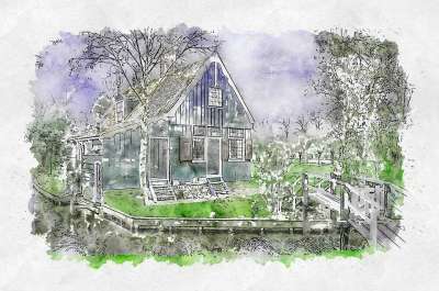 赞丹 房子 村庄 荷兰 Zaanse Schans 荷兰小镇 传统的