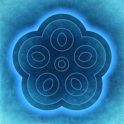 花 抽象的 结构体 植物群 模板 分形 发光 蓝色的