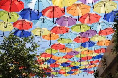 雨伞 胡同 太阳 阴影 度假 乌克兰 敖德萨 阿卡迪亚 可能