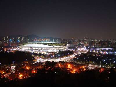 上岩体育场 韩国 汉城 夜景