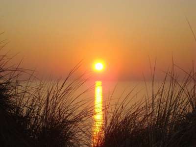 日落 海 太阳 余辉