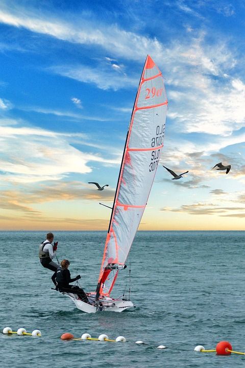 风帆冲浪 冲浪 海洋 日落 海 航行
