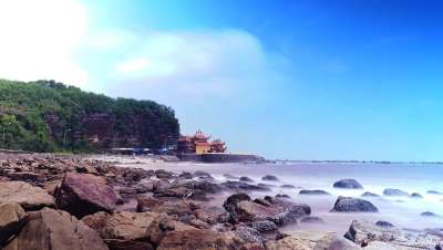 海 寺庙 天空 地标 景观 宗教 海洋 亚洲 传统的 宗教的