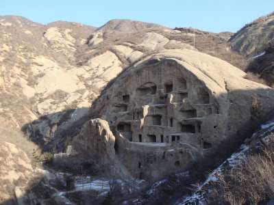 中国 洞穴 历史 洞穴屋 山 悬崖 废墟 古老的