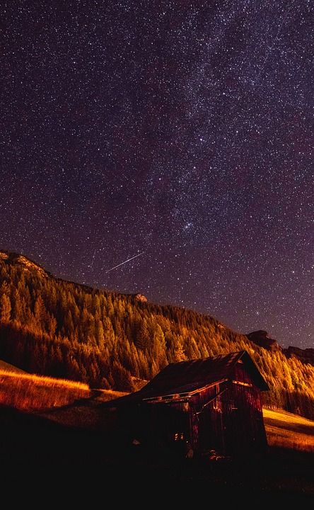 意大利 舱 星星 银河 夜晚 晚上 美丽的 山 景观 自然