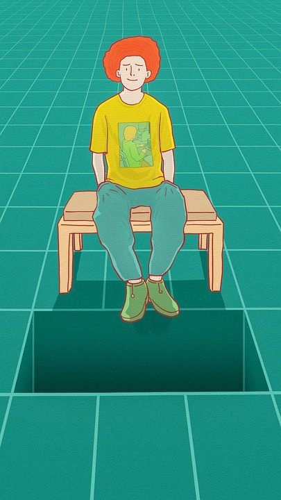 绘画 男孩 坑 陷阱 悬崖