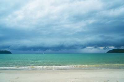 景观 云 蓝色的 海洋 海景 日落 海滩 蓝色落日