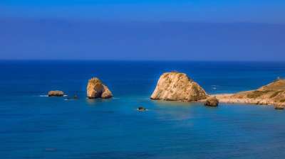 塞浦路斯 佩特拉的投Romiou 阿芙罗狄蒂的岩石 风景 旅行 海岸