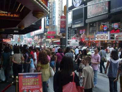 新的 约克 曼哈顿 街道 人群 次 正方形 百老汇 中城 地标