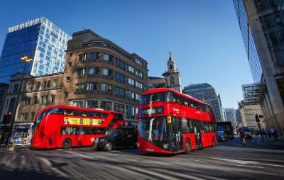 伦敦 公共汽车 红色的 穿越 市中心 街头现场 路 英国 交通