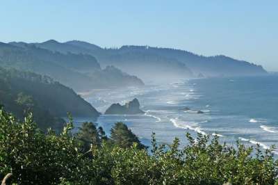 海岸 海岸线 俄勒冈州 美国 远景 看法 海滩 岩石海岸 景观