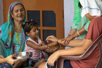 庆典 拉祈彩 Rakshabandhan 传统的 兄弟 键 印度