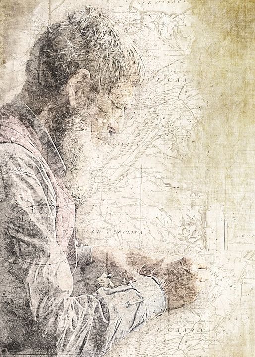 男人 老年 画画 高级的 老的 人们 人 男性 地图 古老的